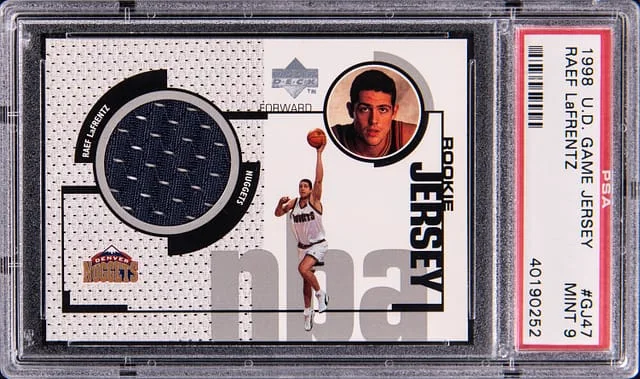 1998-99 Upper Deck Game Jersey Raef LaFrentz #GJ47 card image