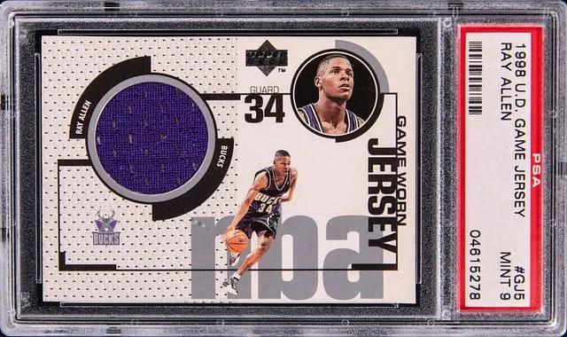 1998-99 Upper Deck Game Jersey Ray Allen Game-Used #GJ5 card image