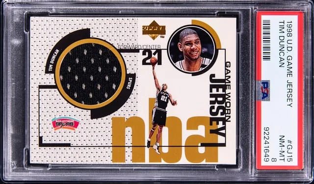 1998-99 Upper Deck Game Jersey Tim Duncan #GJ15 card image