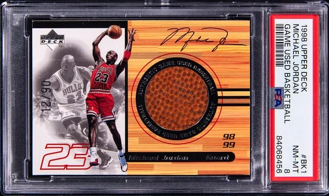 1998-99 Upper Deck Game Used Michael Jordan Game-Used Basketball #BK1 card image