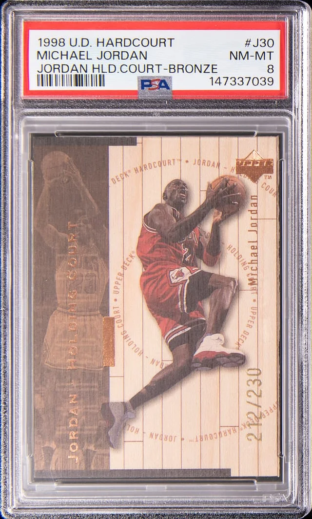 1998-99 Upper Deck Hardcourt Michael Jordan Jordan Holding Court - Red #J30 card image