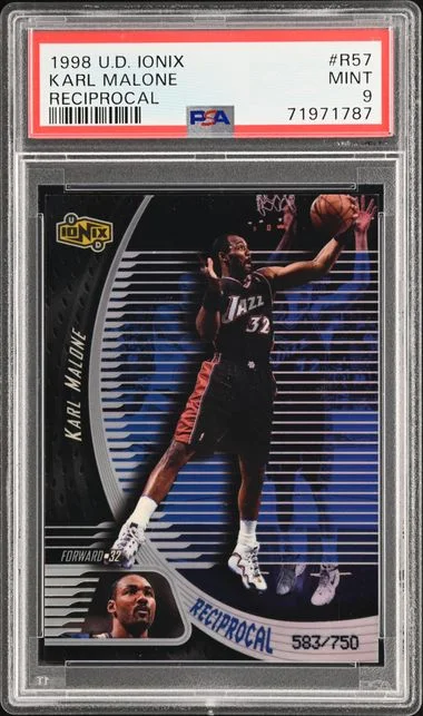 1998-99 Upper Deck Ionix Karl Malone Reciprocal #R57 card image