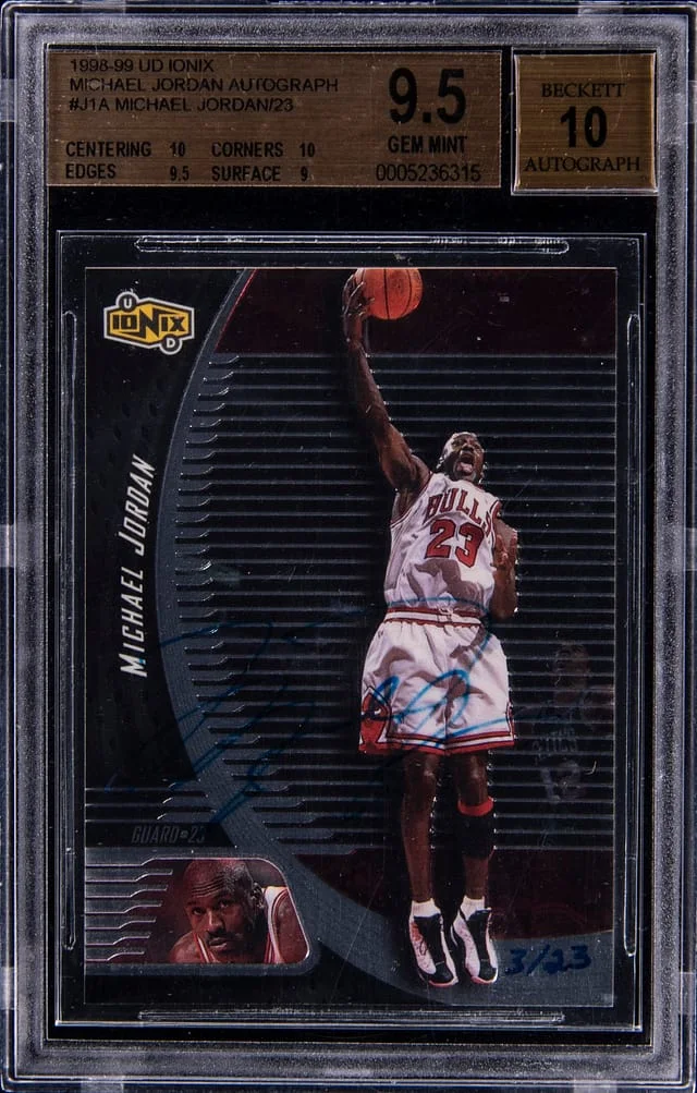 1998-99 Upper Deck Ionix Michael Jordan Autograph #J1A card image