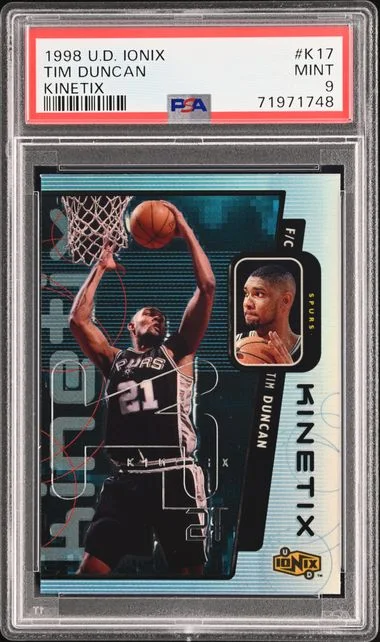 1998-99 Upper Deck Ionix Tim Duncan Kinetix #K17 card image