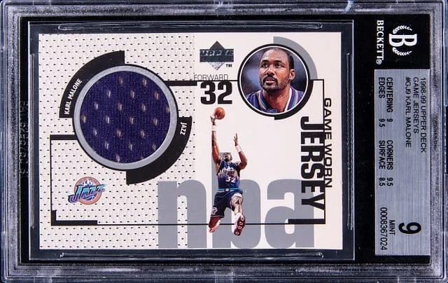 1998-99 Upper Deck Karl Malone Game Jerseys #GJ9 card image