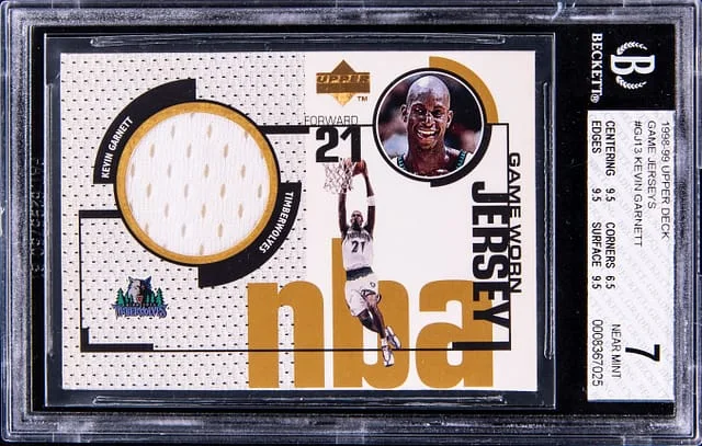 1998-99 Upper Deck Kevin Garnett Game Jerseys #GJ13 card image