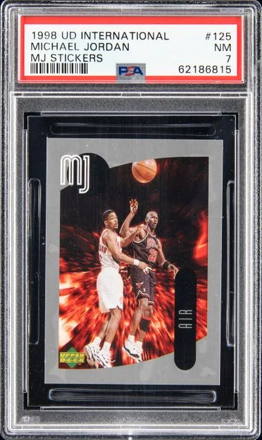 1998-99 Upper Deck Michael Jordan International MJ Stickers #125 card image