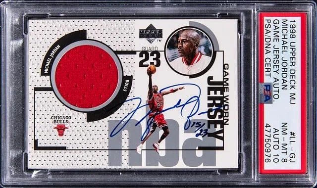 1998-99 Upper Deck Michael Jordan MJ Game Jersey Autograph #LL-GJ card image