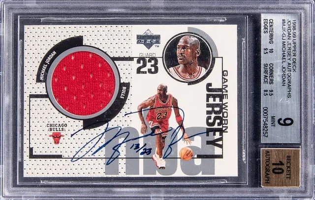 1998-99 Upper Deck Michael Jordan Jordan Game Jersey Autographs #MJX-GJ card image