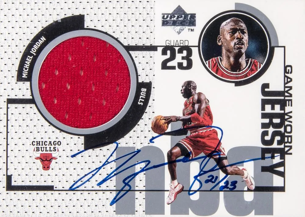 1998-99 Upper Deck Michael Jordan Autographed Game Jersey #UD3-GJ card image
