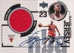 1998-99 Upper Deck Ovation Michael Jordan Autographed Game Jersey #OV-GJ card image