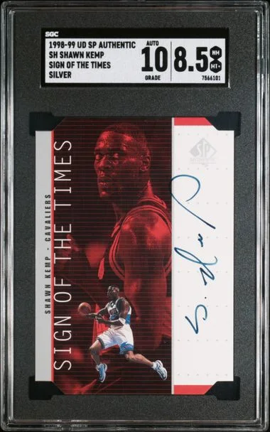 1998-99 Upper Deck SP Authentic Shawn Kemp Sign Of The Times Silver #SH card image