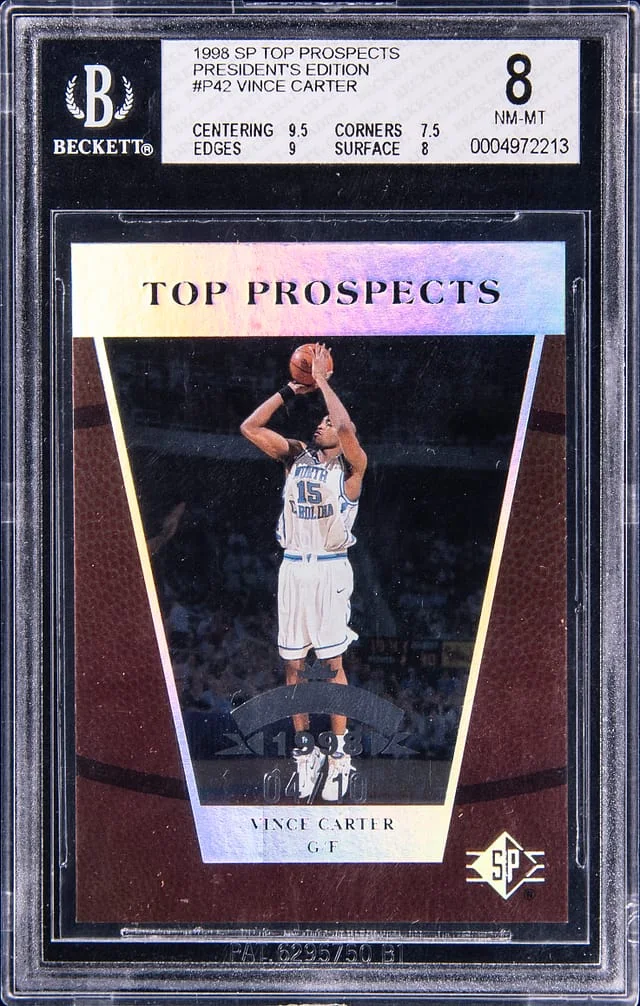 1998-99 Upper Deck SP Vince Carter Top Prospects President's Edition #P42 card image