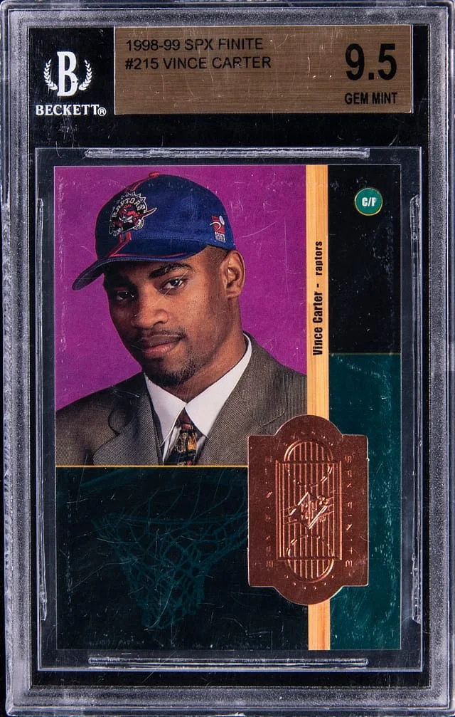 1998-99 Upper Deck SPx Vince Carter Finite Radiance #215 card image