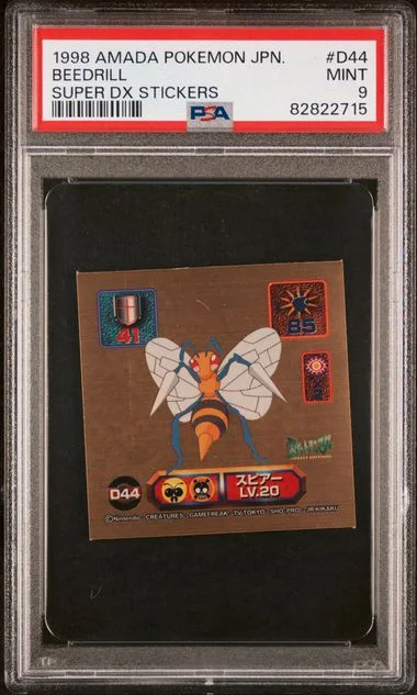 1998 Amada Pokemon Japanese Super Dx Stickers Beedrill #D44 card image