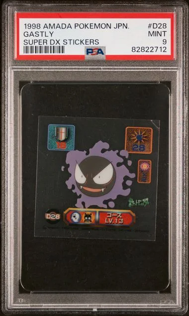 1998 Amada Pokemon Japanese Super Dx Stickers Gastly #D28 card image