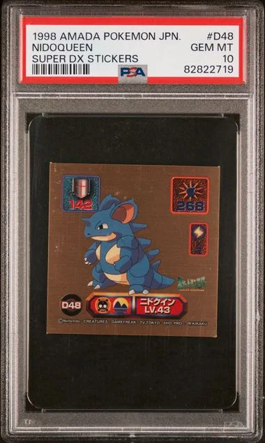 1998 Amada Pokemon Japanese Super Dx Stickers Nidoqueen #D48 card image
