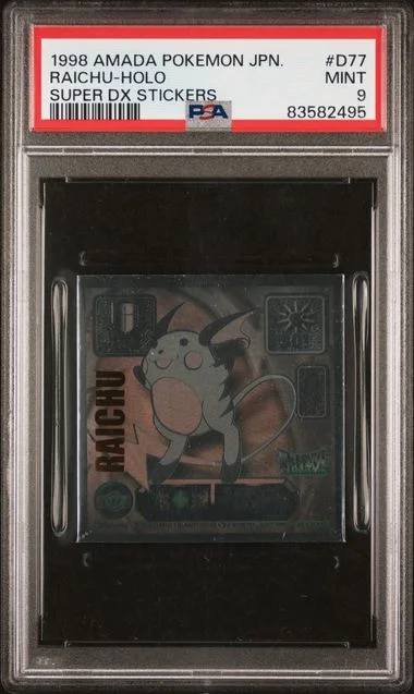 1998 Amada Pokemon Japanese Super Dx Stickers Raichu-Holo #D77 card image