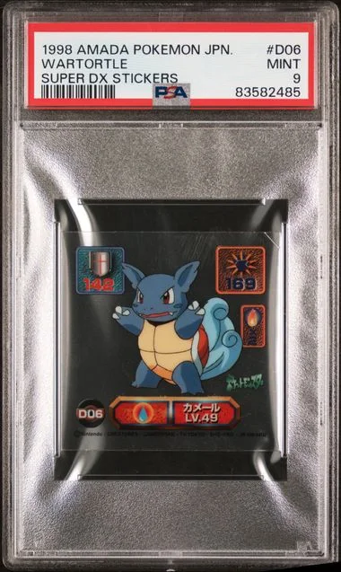 1998 Amada Pokemon Japanese Super Dx Stickers Wartortle #D06 card image