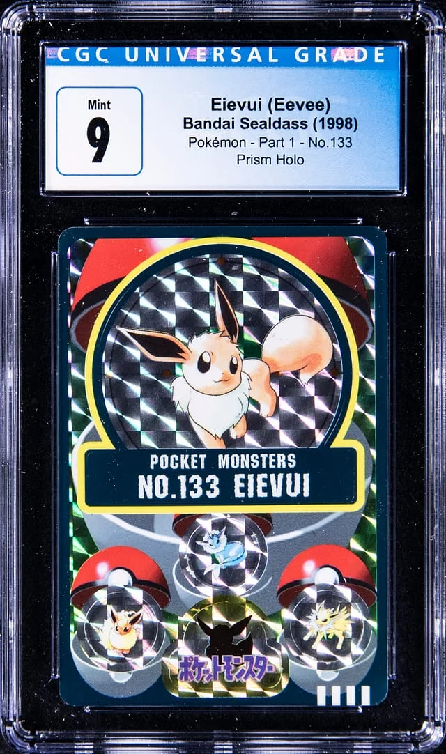 1998 Bandai Sealdass Pokemon Part 1 Prism Holo Eievui (Eevee) #133 card image