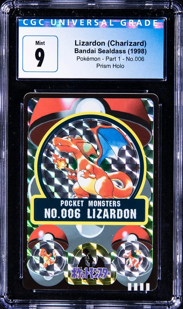 1998 Bandai Sealdass Pokemon Part 1 Prism Holo Lizardon (Charizard) #006 card image