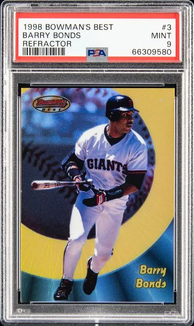 1998 Bowman Best Barry Bonds Refractor #3 card image