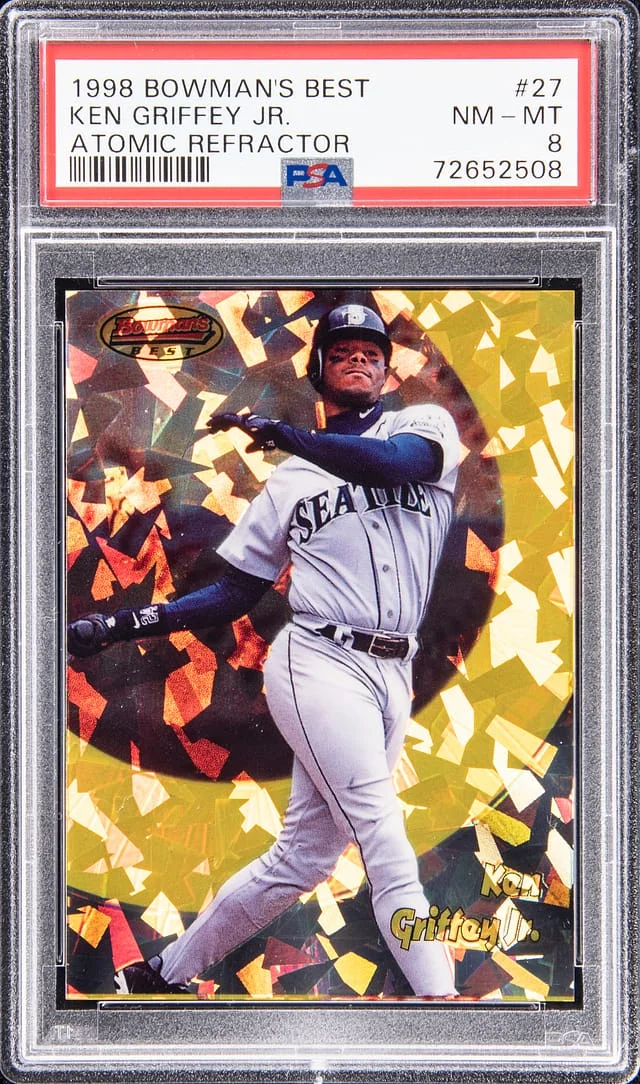 1998 Bowman Best Ken Griffey Jr. Atomic Refractor #27 card image