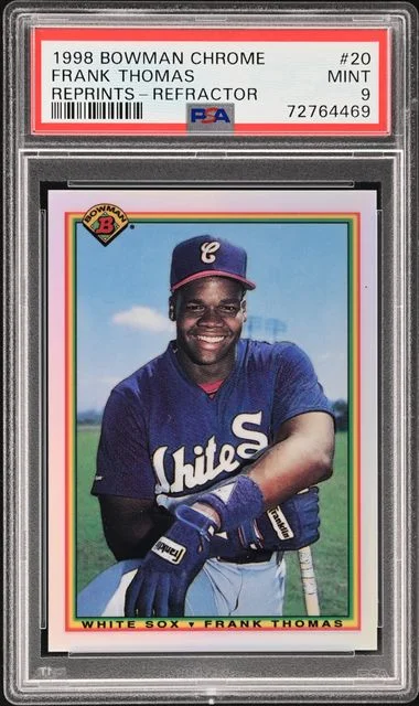 1998 Bowman Chrome Frank Thomas Reprints Refractor #20 card image