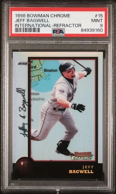 1998 Bowman Chrome Jeff Bagwell International International-Refractor #15 card image