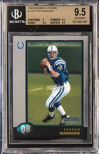 1998 Bowman Chrome Peyton Manning #1 card image