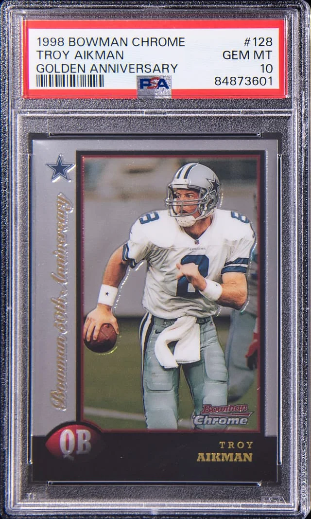 1998 Bowman Chrome Troy Aikman Golden Anniversary #128 card image