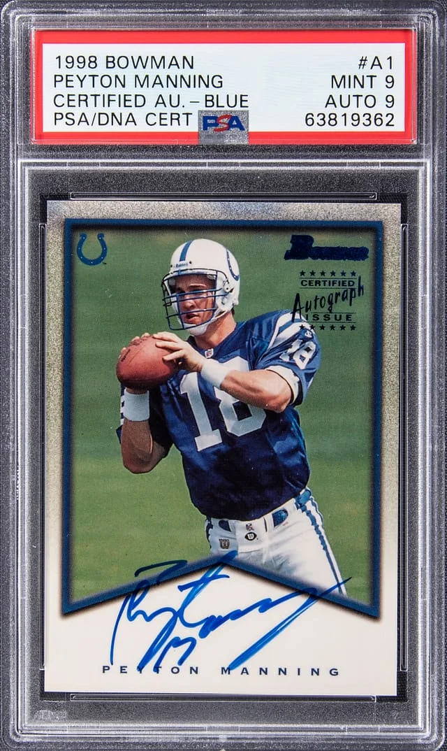 1998 Bowman Peyton Manning Autograph #A1 card image