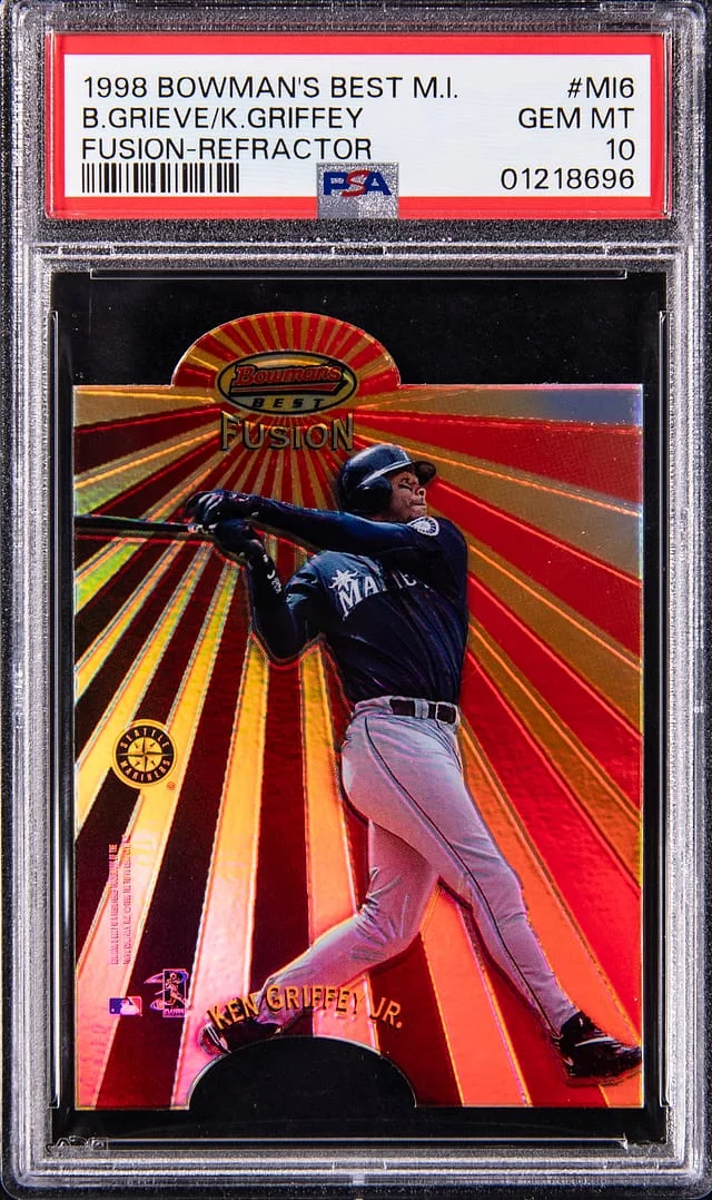 1998 Bowman's Best Ben Grieve/Ken Griffey Jr. Mirror Image Fusion Refractor #MI6 card image