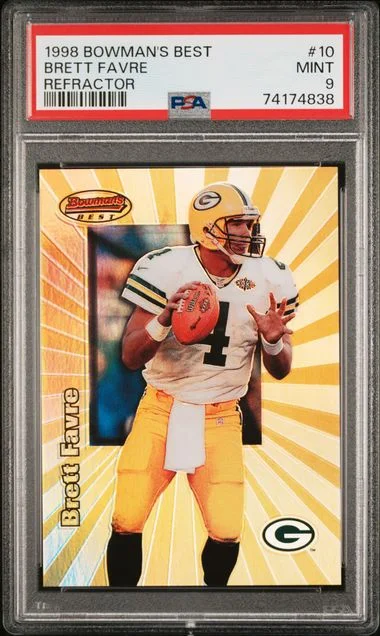 1998 Bowman's Best Brett Favre Refractor #10 card image
