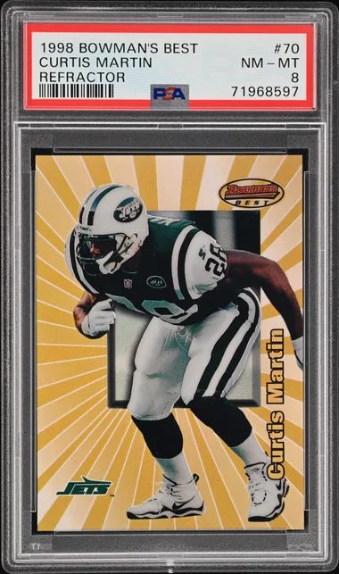 1998 Bowman's Best Curtis Martin Refractor #70 card image