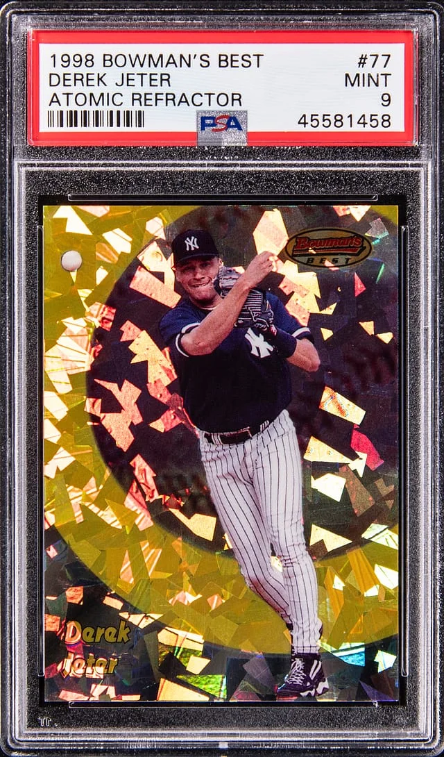 1998 Bowman's Best Derek Jeter Atomic Refractor #77 card image