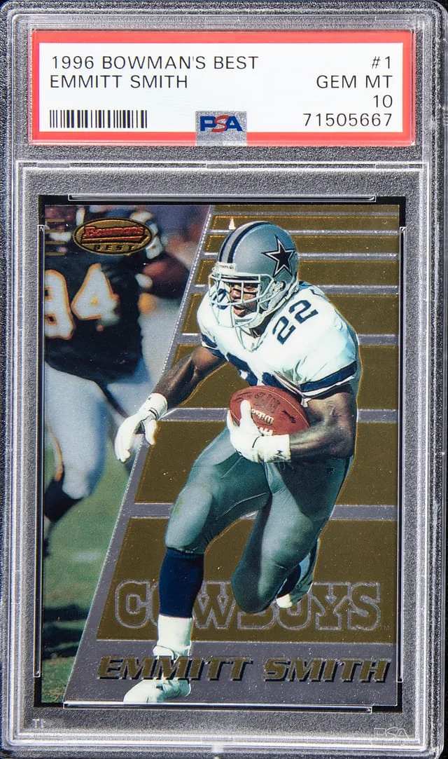 1998 Bowman's Best Emmitt Smith #1 card image