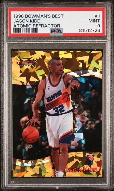 1998 Bowman's Best Jason Kidd Atomic Refractor #1 card image