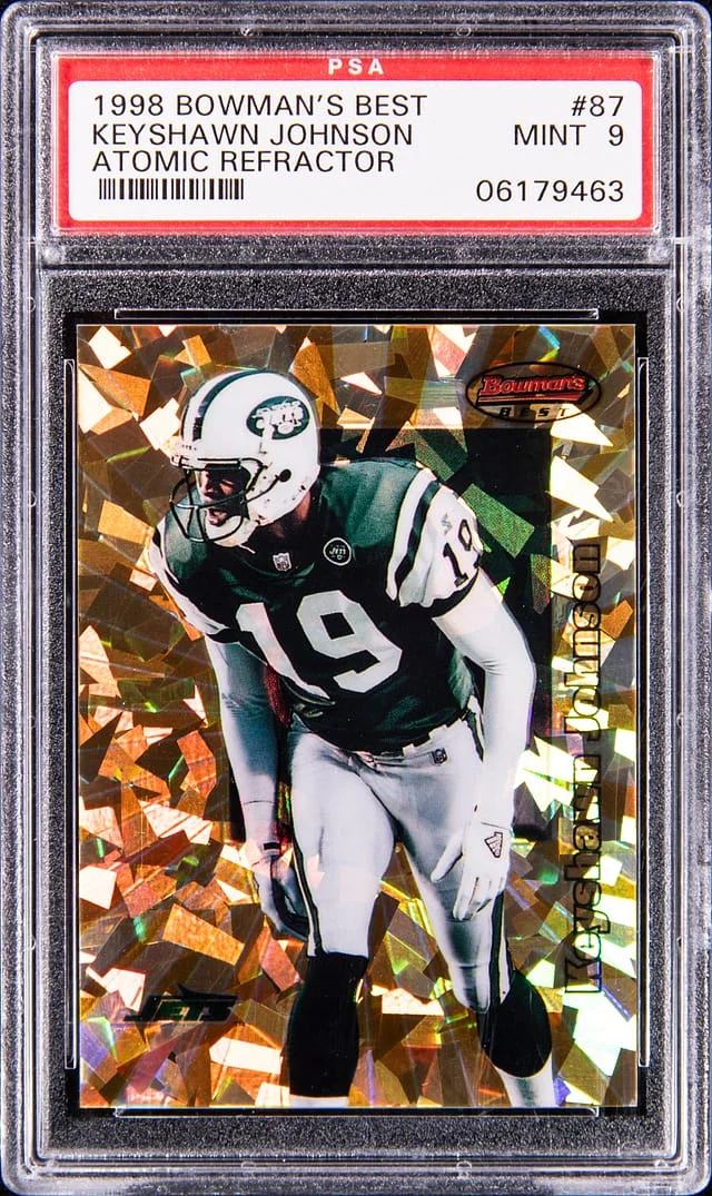 1998 Bowman's Best Keyshawn Johnson Atomic Refractor #87 card image