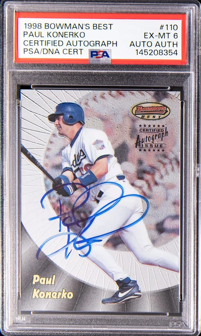 1998 Bowman's Best Paul Konerko Certified Autographs #110 card image