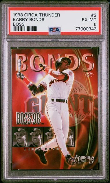 1998 Circa Thunder Boss Barry Bonds #2 card image