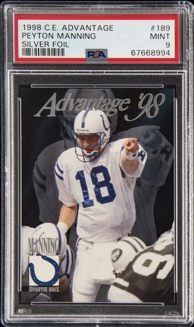 1998 Collector's Edge Advantage Silver Foil Peyton Manning #189 card image