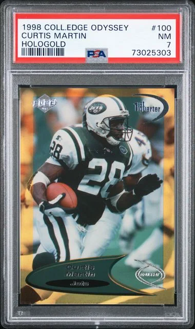 1998 Collector's Edge Odyssey Holo Gold Curtis Martin #100 card image