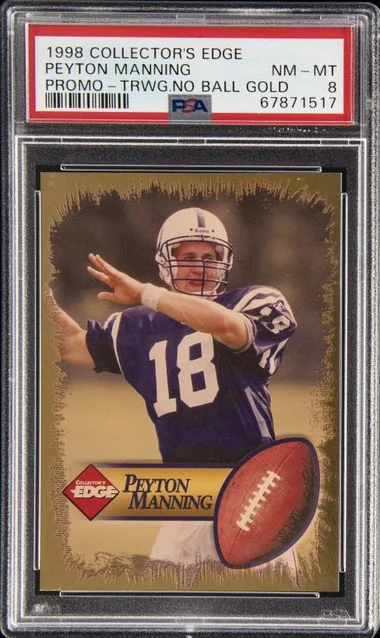 1998 Collector's Edge Place Manning Gold Peyton Manning, No Ball #1st card image