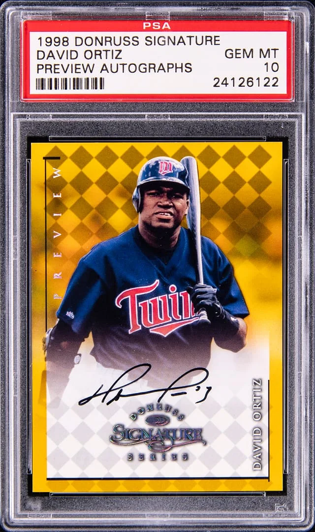 1998 Donruss David Ortiz Signature Preview Autographs #NNO card image