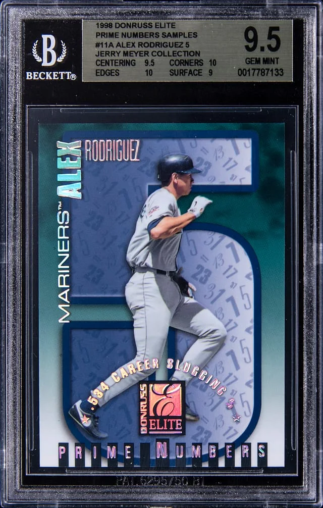 1998 Donruss Elite Alex Rodriguez (/534) Prime Numbers Samples Jerry Meyer Collection #11A card image