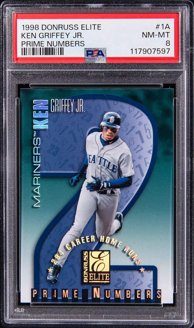 1998 Donruss Elite Ken Griffey Jr Prime Number #14 card image