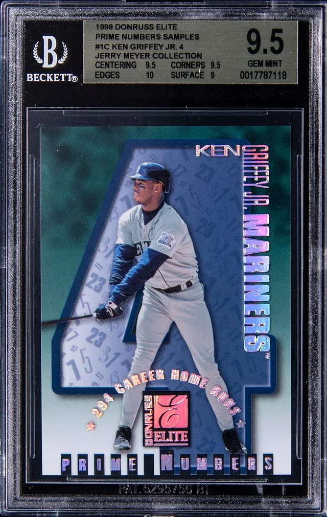 1998 Donruss Elite Ken Griffey Jr. (/294) - Jerry Meyer Collection Prime Numbers Samples #1C card image