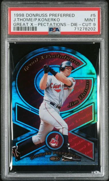 1998 Donruss Jim Thome/Paul Konerko Preferred Great X-Pectations Die-Cut #5 card image