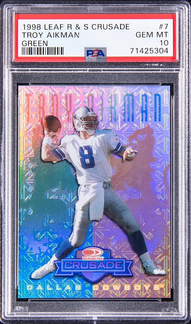 1998 Donruss Leaf Troy Aikman Rookies & Stars Cursade #7 card image